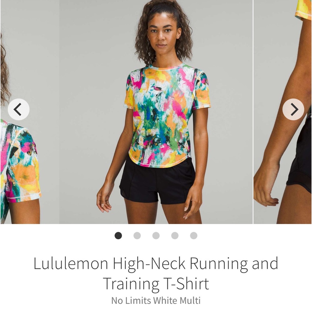 lululemon athletica Short Sleeve High-Neck Tee - White Multi